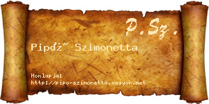 Pipó Szimonetta névjegykártya